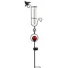 Rain Gauge Hummingbird W/Red Or Blue Orb Solar 8x3x35 (#7) -Garden Plant Store rain gauge hummingbird w red or blue orb solar 8x3 1