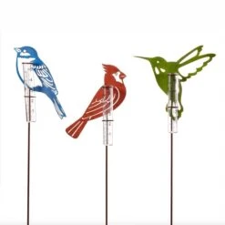Rain Gauge Stake Bird Cutout Asst Metal/Plastic 24"H (#3or4)