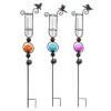 Rain Gauge Stake Bug/Bird Color Globe Teal/Orange/Yellow Solar Asst 44"H(#7) -Garden Plant Store rain gauge stake bug bird color globe teal orange