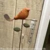 Rain Gauge Stake Ceramic Bird Spice W/Copper Tail 7x30 (#2) -Garden Plant Store rain gauge stake ceramic bird spice w copper tail